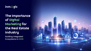 Digital marketing for real estate industry showing SEO, social media marketing, lead generation and marketing automation strategies